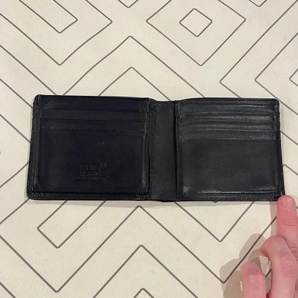 Mont Blanc Black Leather Wallet Wallets